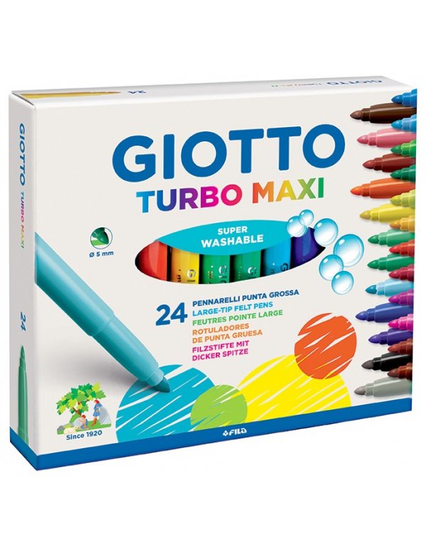 GIOTTO ΜΑΡΚΑΔΟΡΟΙ  ΧΟΝΤΡΟΙ SUPER WASHABLE 24 ΤΕΜ.