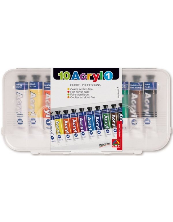 ΧΡΩΜΑΤΑ ΑΚΡΥΛΙΚΑ CMP ΣΕΤ 10ΧΡΩΜΑΤΑ 18ml