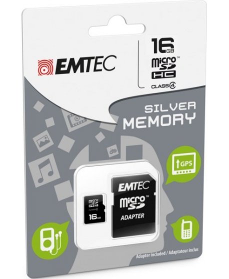 ΚΑΡΤA ΜΝΗΜΗΣ EMTEC MICRO SDHC 16GB CLASS 10 WITH ADAPTOR 