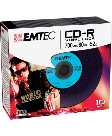 ΔΙΣΚΟΙ EMTEC CD-R 80min/700MB 52X VINΥL SLIM 10τεμ 
