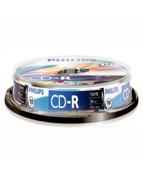 PHILIPS CD-R 700 MB 52x CAKE BOX 10TEM.