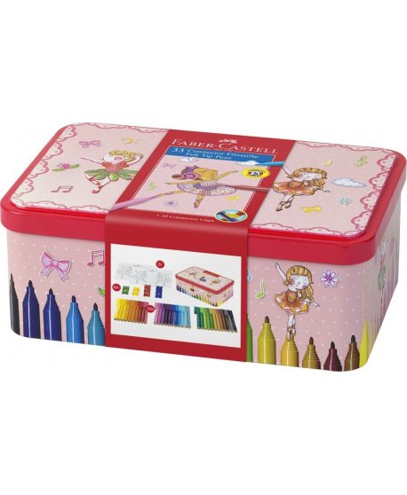  ΜΑΡΚΑΔΟΡΟΙ ΣΕΤ FABER CASTELL CONNECTOR ΜΠΑΛΑΡΙΝΑ ΜΕ 33 ΜΑΡΚΑΔΟΡΟΙ