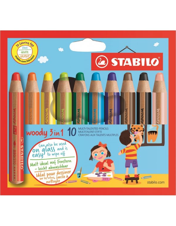 ΚΡΑΓΙΟΝ STABILO WOODY 880 10ΤΕΜ.