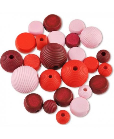 ΧΑΝΤΡΕΣ ΞΥΛΙΝΕΣ ΜΙΧ ΚΟΚΙΝΕΣ 28τεμ.