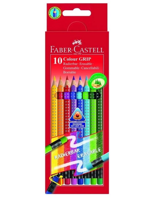 FABER-CASTELL ΞΥΛΟΜΠΟΓΙΕΣ  ME ΓΟΜΑ ΣΕΤ 10 ΤΕΜ. ERASABLE