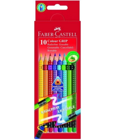 FABER-CASTELL ΞΥΛΟΜΠΟΓΙΕΣ  ME ΓΟΜΑ ΣΕΤ 10 ΤΕΜ. ERASABLE