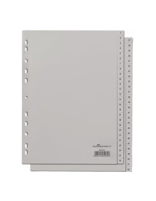 ΕΥΡΕΤΗΡΙΑ ΚΛΑΣΕΡ ΠΛΑΣΤΙΚΑ DURABLE ΑΡΙΘΜΩΝ ΓΚΡΙ 1-52