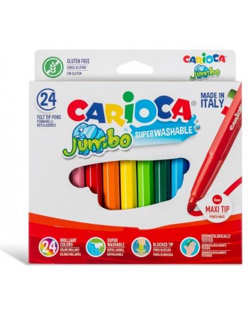 ΜΑΡΚΑΔΟΡΟΙ CARIOCA 24 ΧΡΩΜ. JUMBO SUPERWASHABLE