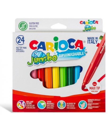 ΜΑΡΚΑΔΟΡΟΙ CARIOCA 24 ΧΡΩΜ. JUMBO SUPERWASHABLE