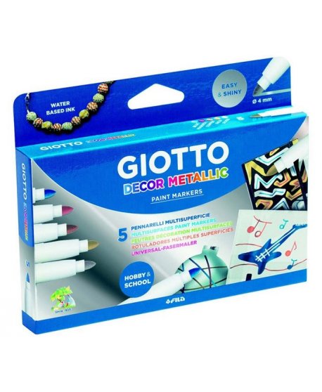 ΜΑΡΚΑΔΟΡΟΙ GIOTTO DECOR METALLIC 5τεμ