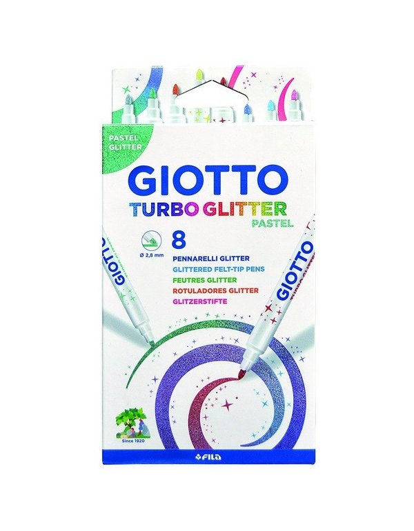 ΜΑΡΚΑΔΟΡΟΙ GIOTTO GLITTER TURBO PASTEL 8ΤΕΜ.