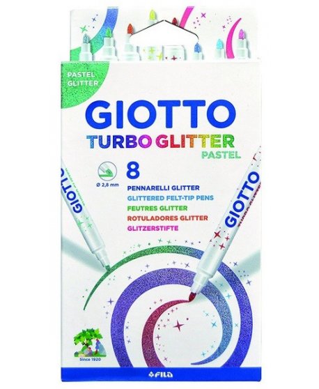 ΜΑΡΚΑΔΟΡΟΙ GIOTTO GLITTER TURBO PASTEL 8ΤΕΜ.