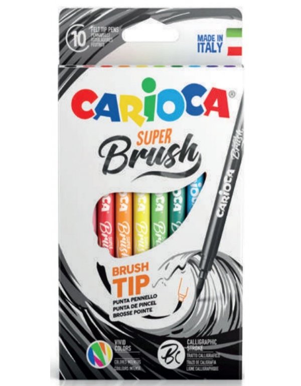 ΜΑΡΚΑΔΟΡΟΙ CARIOCA SUPER BRUSH 10ΤΕΜ.