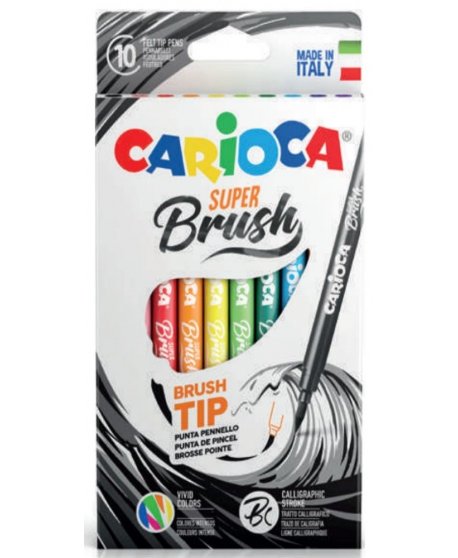 ΜΑΡΚΑΔΟΡΟΙ CARIOCA SUPER BRUSH 10ΤΕΜ.