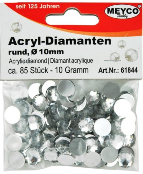 ΠΟΥΛΙΕΣ STRASS ΑΚΡΥΛΙΚΕΣ ΔΙΑΜΑΝΤΙ Φ 10mm 85τεμ.