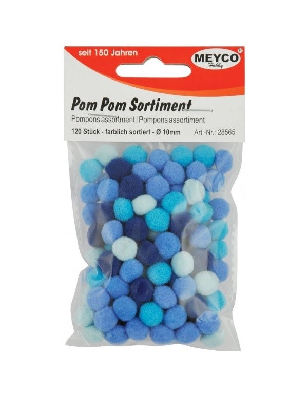 ΠΟΝ ΠΟΝ MEYCO Φ10mm 120τεμ. (αποχρώσεις μπλε-σιέλ)