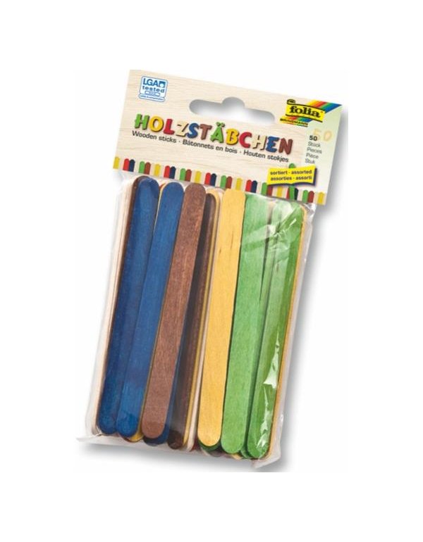 ΞΥΛΑΚΙΑ ΠΛΑΚΕ ΧΡΩΜΑΤΙΣΤΑ FOLIA 50τεμ. 