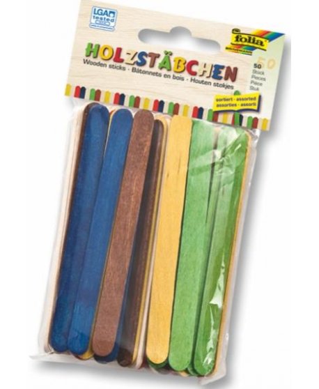 ΞΥΛΑΚΙΑ ΠΛΑΚΕ ΧΡΩΜΑΤΙΣΤΑ FOLIA 50τεμ. 