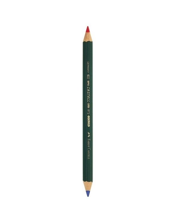 ΜΟΛΥΒΙ FABER CASTELL 873 ΔΙΧΡΩΜΟ ΜΠΛΕ/ΚΟΚΚΙΝΟ