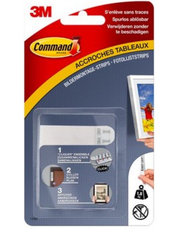 ΤΑΙΝΙΕΣ 3Μ COMMAND WHITE ΕΠ/ΝΕΣ ΚΑΔΡΑ 8τεμ (1,8kgr)