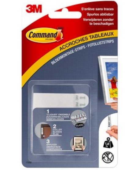 ΤΑΙΝΙΕΣ 3Μ COMMAND WHITE ΕΠ/ΝΕΣ ΚΑΔΡΑ 8τεμ (1,8kgr)