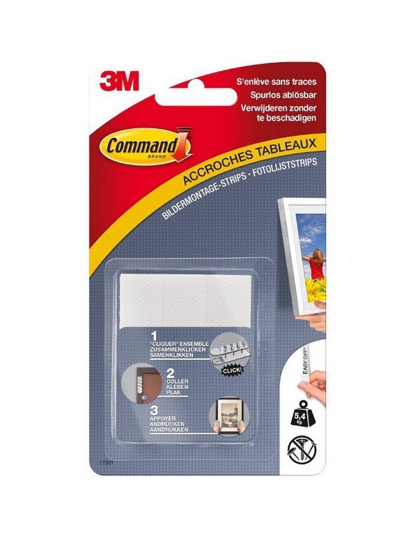 ΤΑΙΝΙΕΣ 3Μ COMMAND WHITE ΕΠ/ΝΕΣ ΚΑΔΡΑ 8τεμ (5,4kgr) 