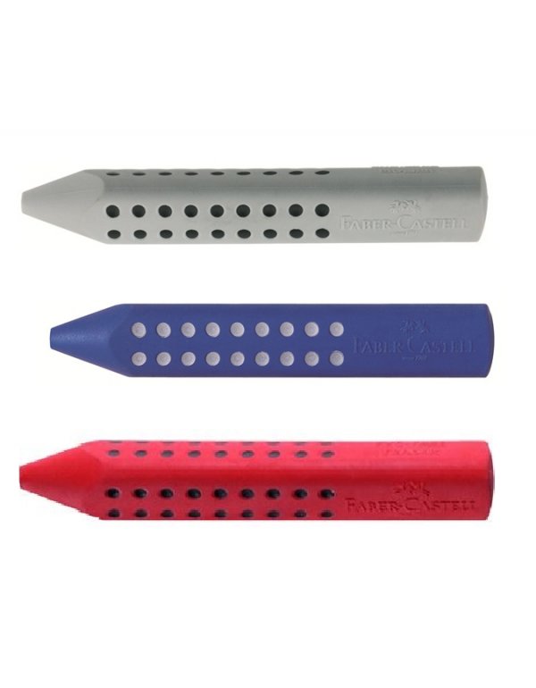 ΓΟΜΑ FABER CASTEL GRIP ΓΙΑ ΜΟΛΥΒΙ KOKKINO/ΜΠΛΕ/ΓΚΡΙ