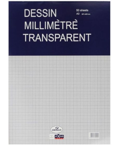 ΜΠΛΟΚ ΜΙΛΙΜΕΤΡΕ Α3 ΔΙΑΦΑΝΗ ΜΕΓΑΛΑ 50Φ.