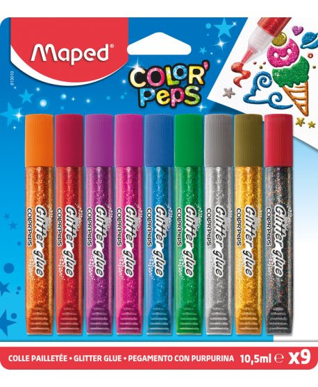 ΧΡΥΣΟΚΟΛΛΕΣ MAPED COLOR'PEPS 9 ΧΡΩΜΑΤΑ x 10,5ml 