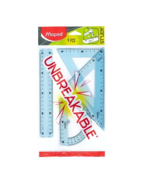MAPED ΓΕΩΜΕΤΡΙΚΑ ΣΕΤ 4ΤΕΜ. UNBREAKABLE BLUE 30cm