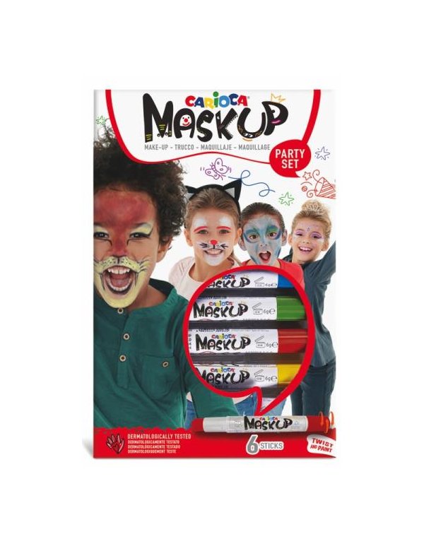 ΚΡΑΓΙΟΝ CARIOCA MASKUP 6 ΧΡΩΜΑΤΑ PARTY SET