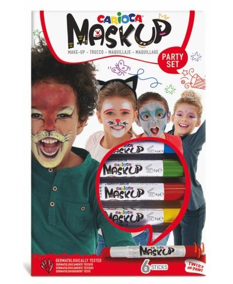 ΚΡΑΓΙΟΝ CARIOCA MASKUP 6 ΧΡΩΜΑΤΑ PARTY SET