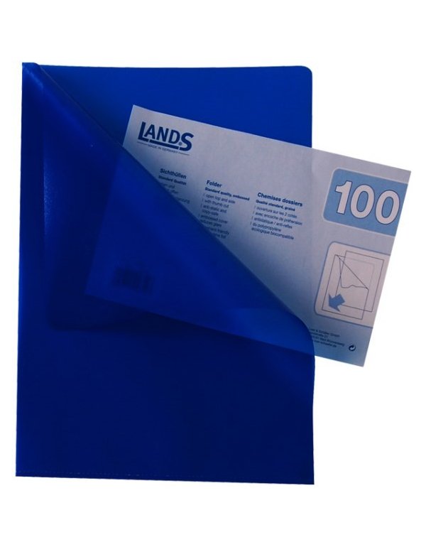 ΖΕΛΑΤΙΝΕΣ LANDS "L" Α4 ΜΠΛΕ 100ΤΕΜ.