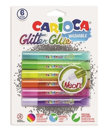 ΧΡΥΣΟΚΟΛΛΑ ΚΟΛΛΑ CARIOCA NEON GLITTER 10,5ml 6TEM.
