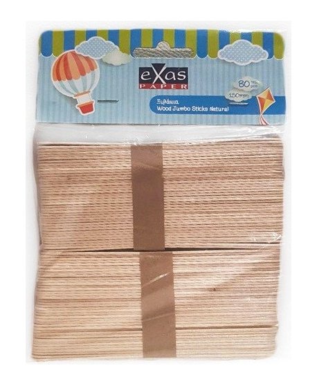 ΞΥΛΑΚΙΑ EXAS PAPER 15cm ΦΥΣΙΚΟ ΧΡΩΜΑ 80τεμ.