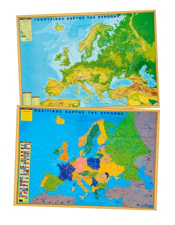ΠΟΛΙΤΙΚΟΣ - ΓΕΩΦΥΣΙΚΟΣ ΧΑΡΤΗΣ ΕΥΡΩΠΗΣ  ΑΝΑΡΤΗΣΕΩΣ ΠΛΑΣΤΙΚΟΠΟΙΗΜΕΝΟΣ