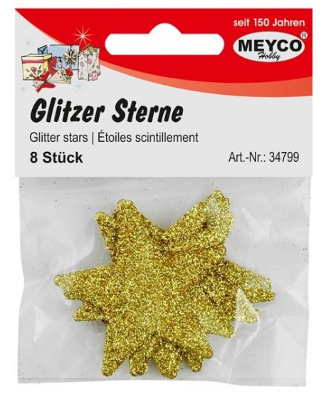 MEYCO ΑΣΤΕΡΙΑ ME GLITTER ΧΡΥΣΑ 8TEM.