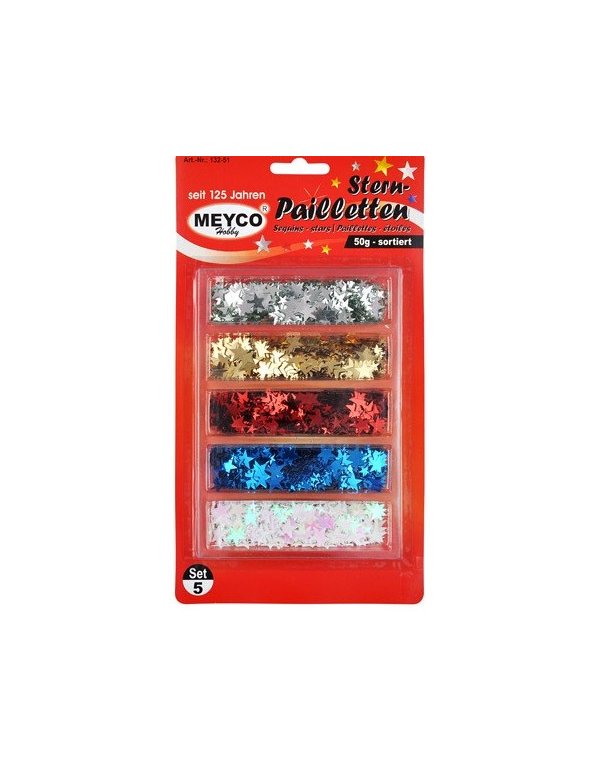 ΠΟΥΛΙΕΣ ΑΣΤΕΡΙΑ ΣΕΤ 5ΧΡΩΜ.6mm+12mm