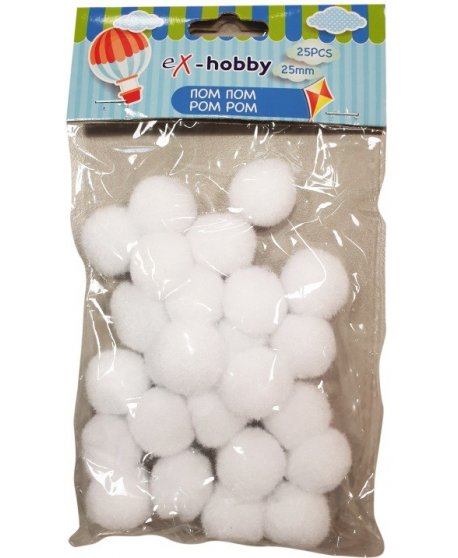 ΠΟΝ ΠΟΝ eX-HOBBY ΛΕΥΚΑ 2,5cm 25τεμ.