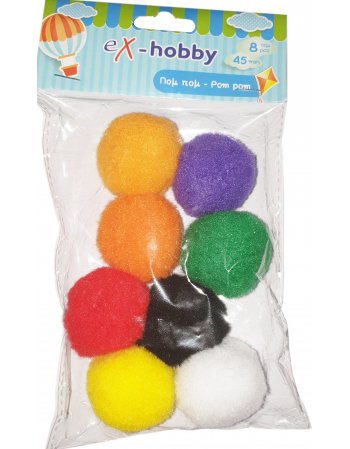 ΠΟΝ ΠΟΝ ΔΙΑΦΟΡΑ ΧΡΩΜΑΤΑ eX-HOBBY 4,5cm 8τεμ. 