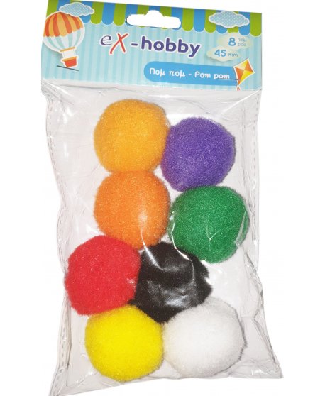 ΠΟΝ ΠΟΝ ΔΙΑΦΟΡΑ ΧΡΩΜΑΤΑ eX-HOBBY 4,5cm 8τεμ. 