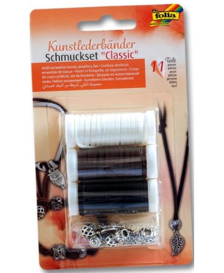 ΚΟΡΔΟΝΙΑ FOLIA ΤΥΠΟΥ LEATHER CLASSIC ΣΕΤ 3τεμ. 1,5m +8 ΜΕΤΑΛΛΙΚΑ ΑΞΕΣΟΥΑΡ