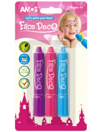 ΚΡΑΓΙΟΝ ΜΑΚΙΓΙΑΖ ΠΡΟΣΩΠΟΥ AMOS FACE DECO ΣΕΤ 3 ΧΡΩΜ. GIRLS