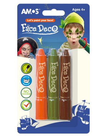 ΚΡΑΓΙΟΝ ΜΑΚΙΓΙΑΖ ΠΡΟΣΩΠΟΥ AMOS FACE DECO ΣΕΤ 3 ΧΡΩΜ. BOYS