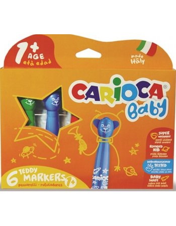 ΜΑΡΚΑΔΟΡΟΙ CARIOCA TEDDY BABY 1+ 6ΤΕΜ.