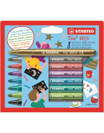ΜΑΡΚΑΔΟΡΟΙ STABILO 377 METALLIC Trio DECO 8TEM.