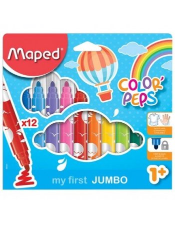 ΜΑΡΚΑΔΟΡΟΙ MAPED JUMBO COLOR' PEPS 12ΤΕΜ.