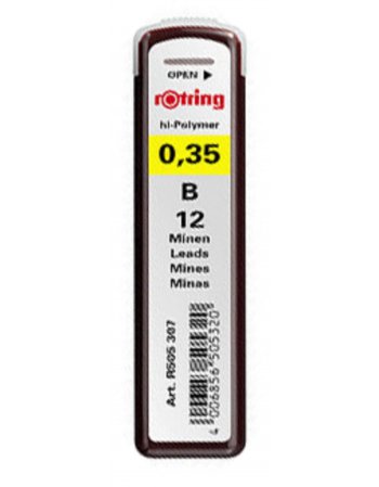 ΜΥΤΕΣ ΓΙΑ ΜΗΧΑΝΙΚΟ ΜΟΛΥΒΙ ROTRING 0.35mm B 12ΤΕΜ.