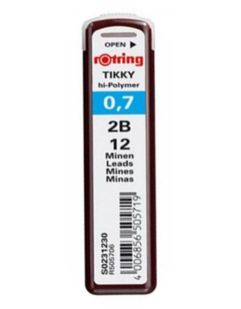 ΜΥΤΕΣ ΓΙΑ ΜΗΧΑΝΙΚΟ ΜΟΛΥΒΙ ROTRING 0.7mm 2B 12ΤΕΜ.