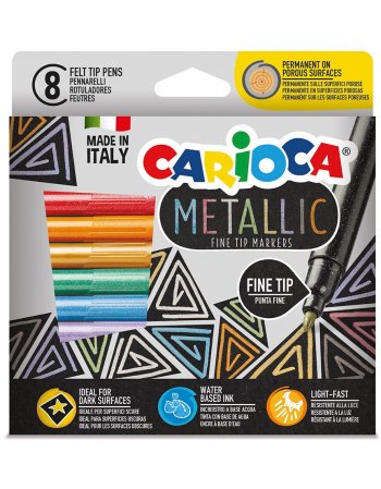 ΜΑΡΚΑΔΟΡΟΙ CARIOCA METALLIC FINE TIP 8 ΤΕΜ. 43162